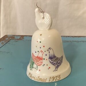 Noritake Christmas Bell 3 French Hens Vintage 1975